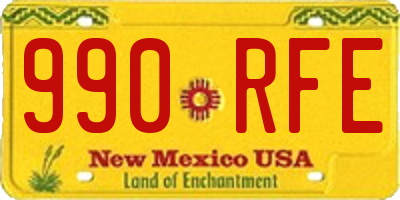 NM license plate 990RFE