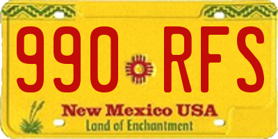 NM license plate 990RFS