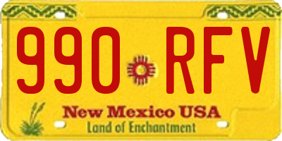 NM license plate 990RFV