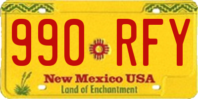 NM license plate 990RFY