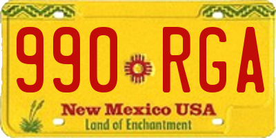 NM license plate 990RGA