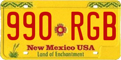 NM license plate 990RGB