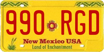 NM license plate 990RGD