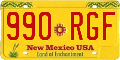 NM license plate 990RGF