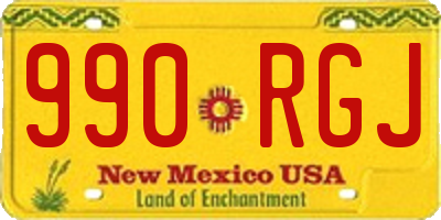 NM license plate 990RGJ