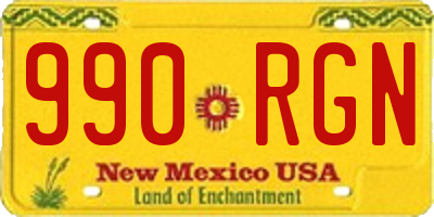 NM license plate 990RGN