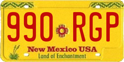 NM license plate 990RGP