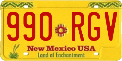 NM license plate 990RGV