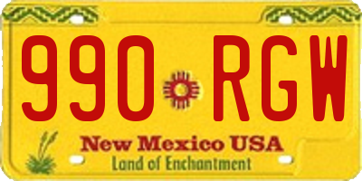 NM license plate 990RGW