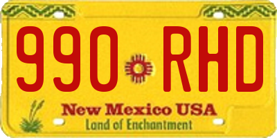NM license plate 990RHD