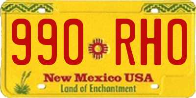 NM license plate 990RHO