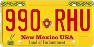 NM license plate 990RHU
