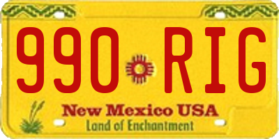 NM license plate 990RIG