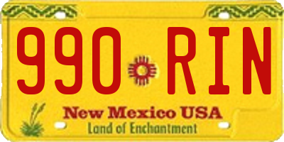 NM license plate 990RIN