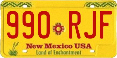 NM license plate 990RJF