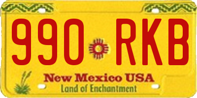 NM license plate 990RKB