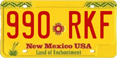 NM license plate 990RKF