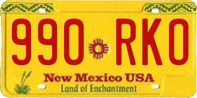 NM license plate 990RKO
