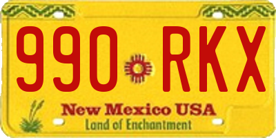 NM license plate 990RKX