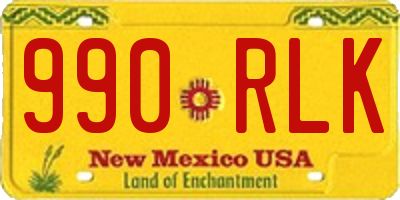 NM license plate 990RLK