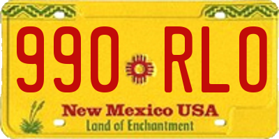 NM license plate 990RLO