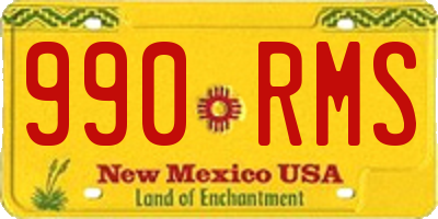 NM license plate 990RMS