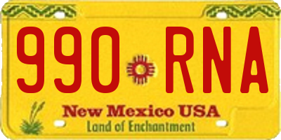 NM license plate 990RNA