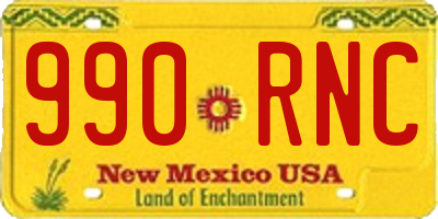 NM license plate 990RNC