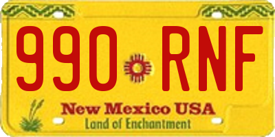 NM license plate 990RNF