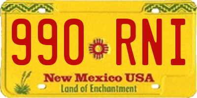 NM license plate 990RNI