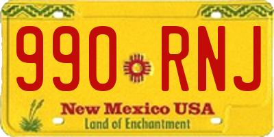 NM license plate 990RNJ