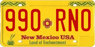 NM license plate 990RNO