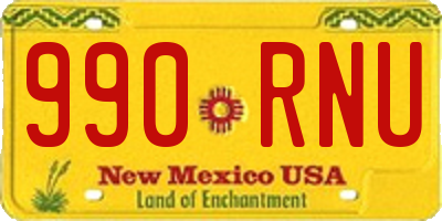 NM license plate 990RNU