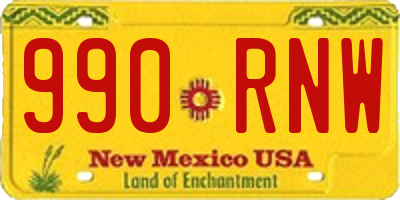 NM license plate 990RNW