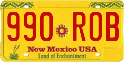 NM license plate 990ROB
