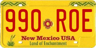 NM license plate 990ROE