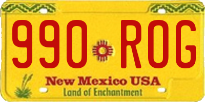 NM license plate 990ROG