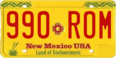 NM license plate 990ROM