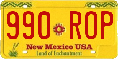 NM license plate 990ROP