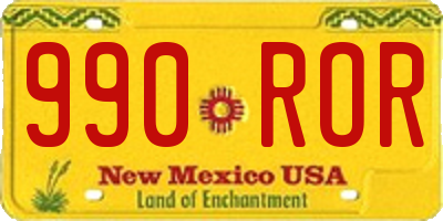 NM license plate 990ROR
