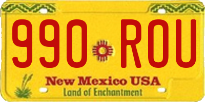 NM license plate 990ROU
