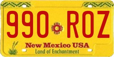 NM license plate 990ROZ