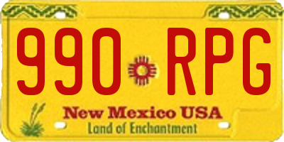 NM license plate 990RPG