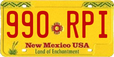 NM license plate 990RPI