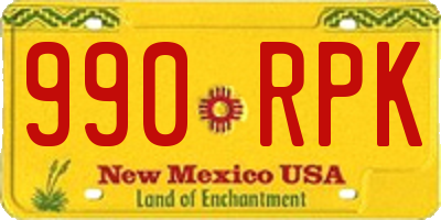 NM license plate 990RPK