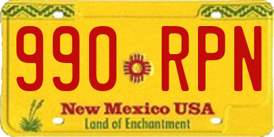 NM license plate 990RPN