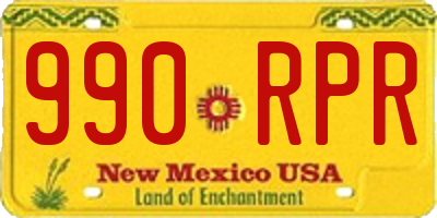 NM license plate 990RPR