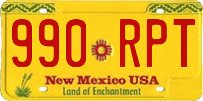NM license plate 990RPT