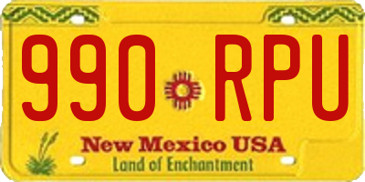 NM license plate 990RPU