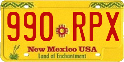 NM license plate 990RPX